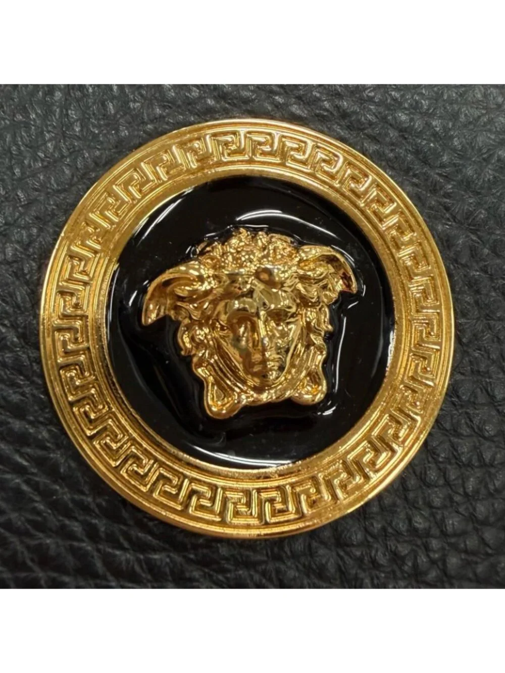 Versace Cowhide Medusa Leather Sling Bag Black Gold